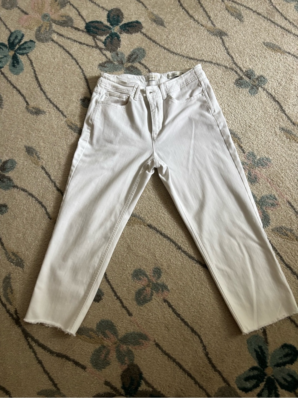 J. Jill White Cropped Straight-Leg Jeans